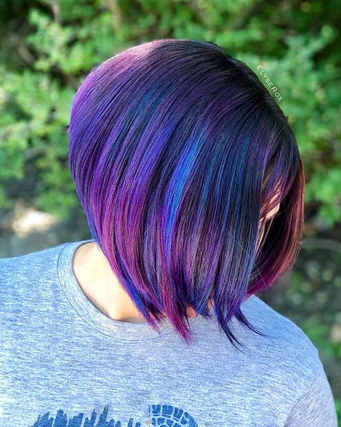 Dark Blue and Purple Hair