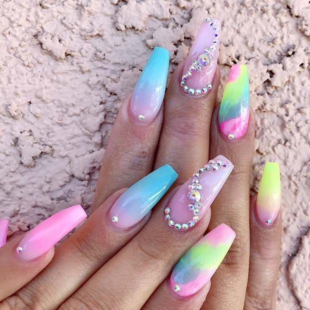 Glam Colorful Nails