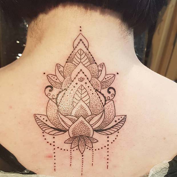 Patterned Lotus Tattoo Idea