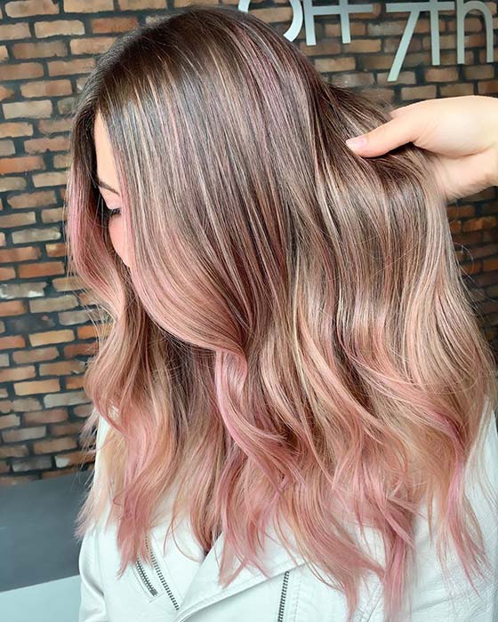 Rosy Highlights for Blonde Hair