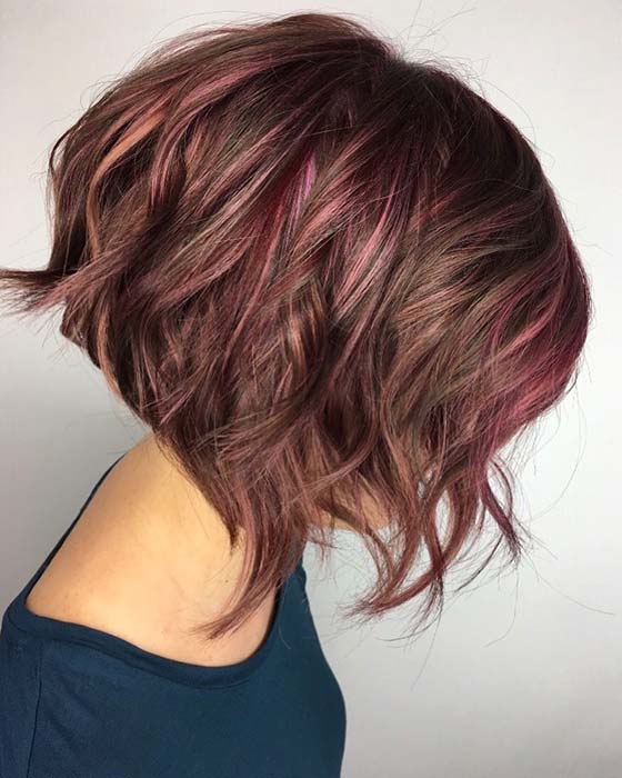 Subtle Pink Highlights for Short Hair