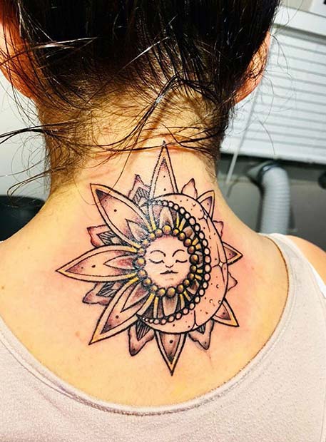Sun and Moon Tattoo Design