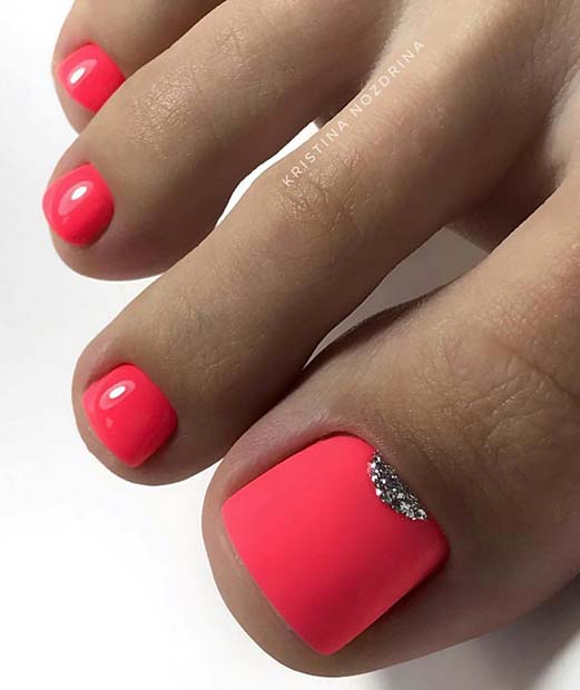 Vibrant Pink Toe Nails
