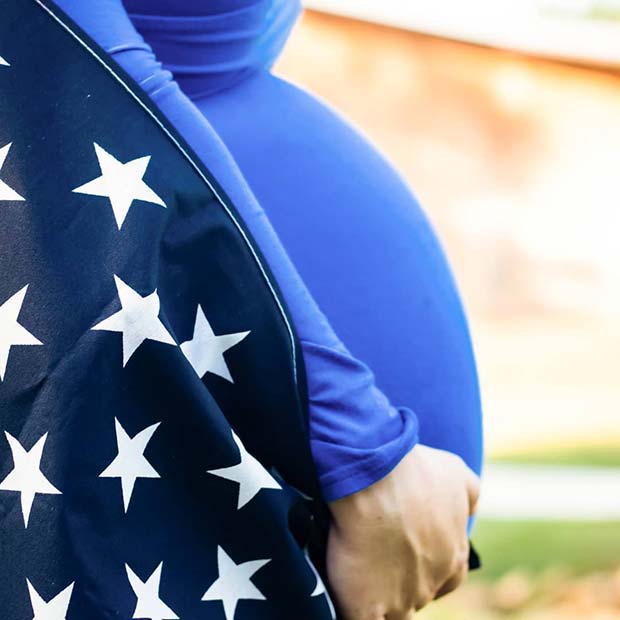 Baby Bump with an American Flag