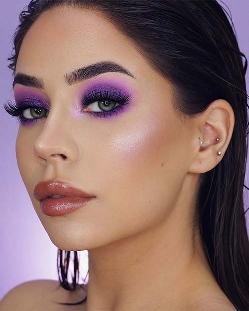 Bold Purple Eye Makeup