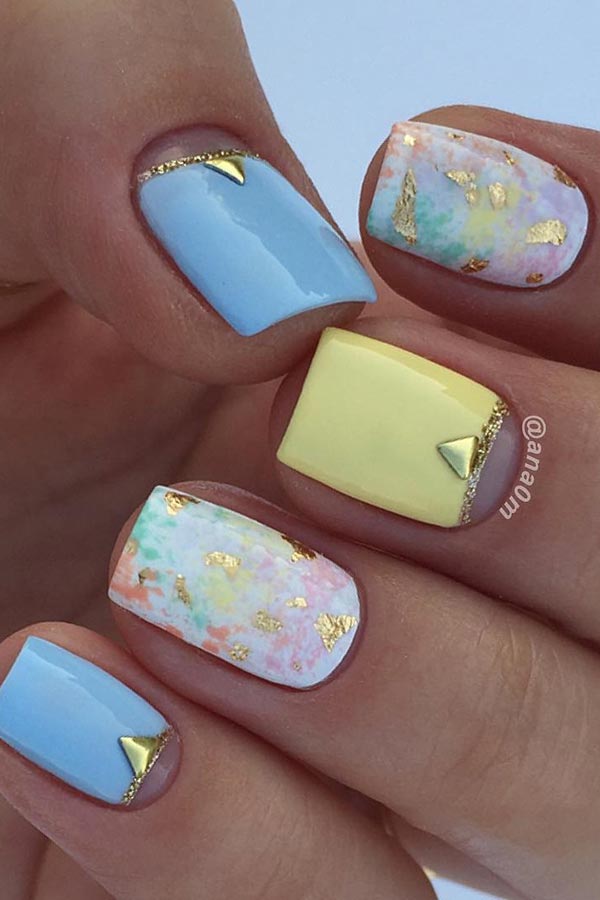 Bright Pastel Nail Design for the Summer
