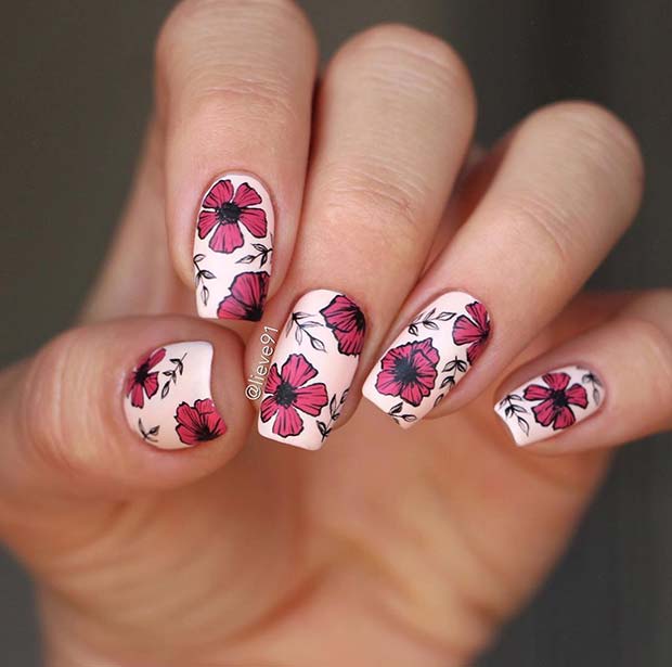 Chic Floral Nail Design