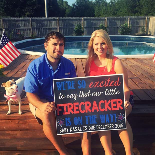 Firecracker Pregnancy Announcement for the 4th of July