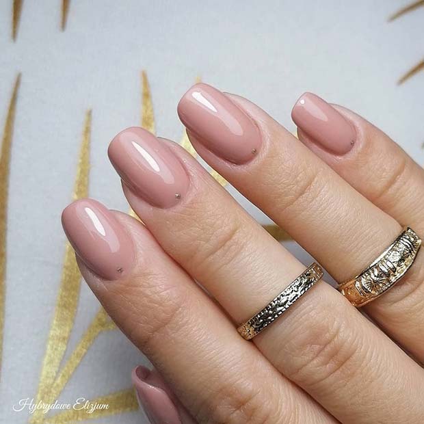 Nude Nails with Subtle Dots