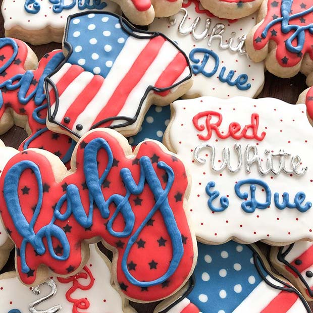 Red, White and Due 4th of July Cookies