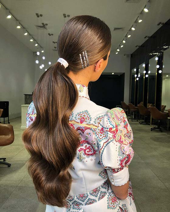 Stylish Low Ponytail for Long Hair