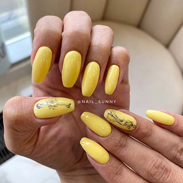 Stylish Yellow Mani