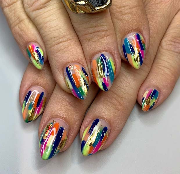 Colorful Nail Design for Short Nails