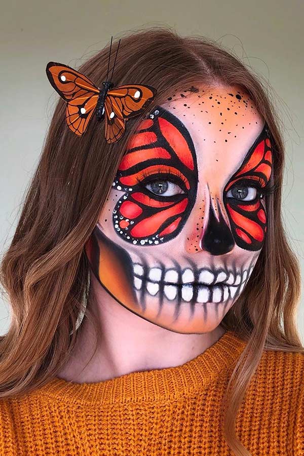 Bold Butterfly Makeup for Halloween