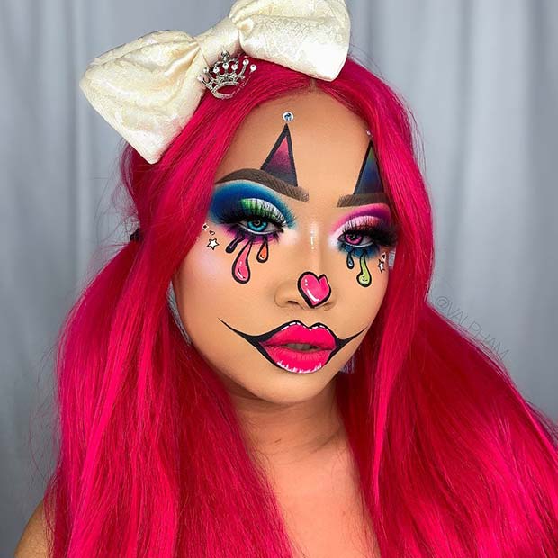 Bold Girl Clown Makeup
