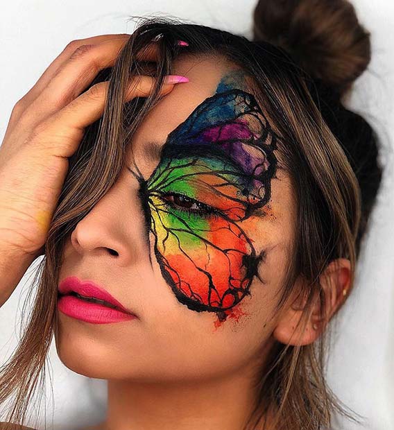 Colorful Butterfly Makeup