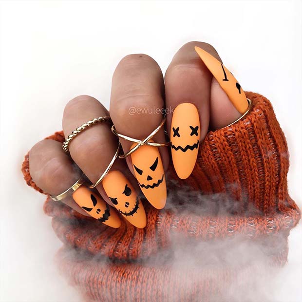 Fun Pumpkin Nails for Halloween