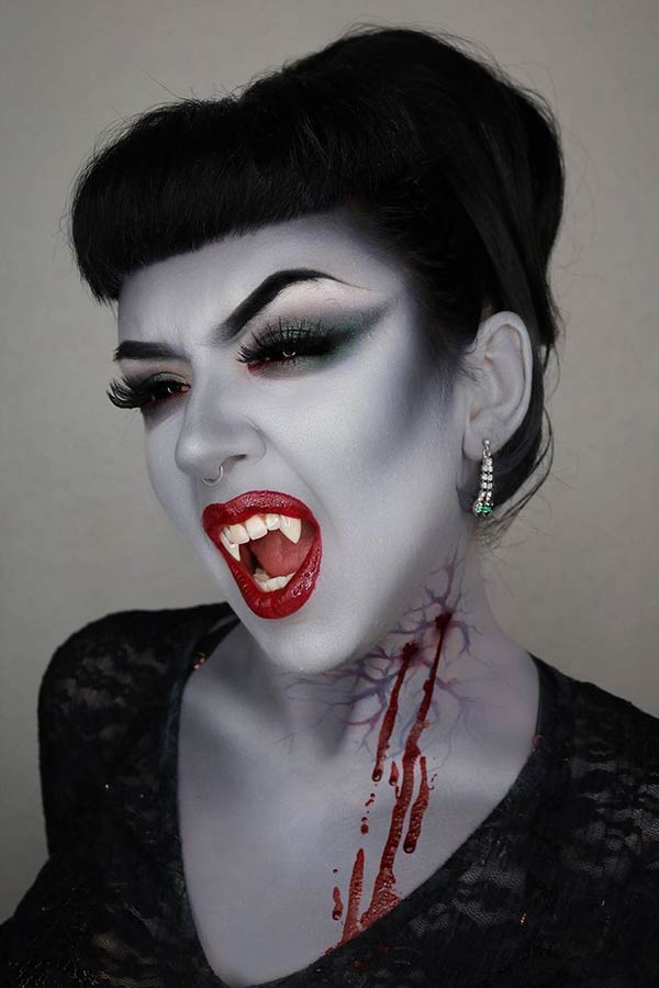 Grayscale Vampire Makeup Idea