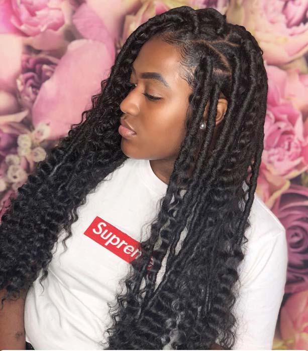 Long and Chunky Locs with Curls