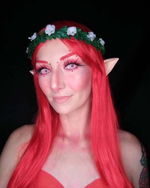 Red Fairy Costume and Makeup Idea
