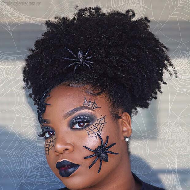 Sparkly Spider Web Makeup