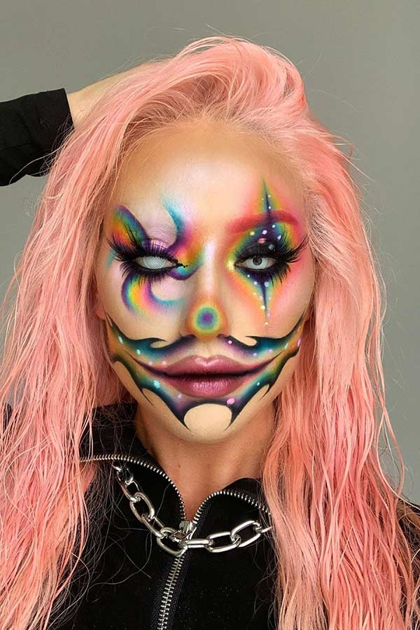 Unique Rainbow Clown Makeup