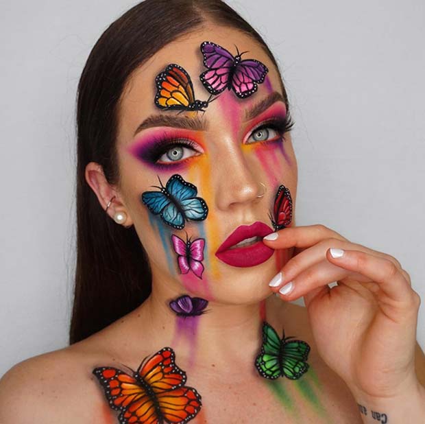 Vibrant Butterfly Makeup