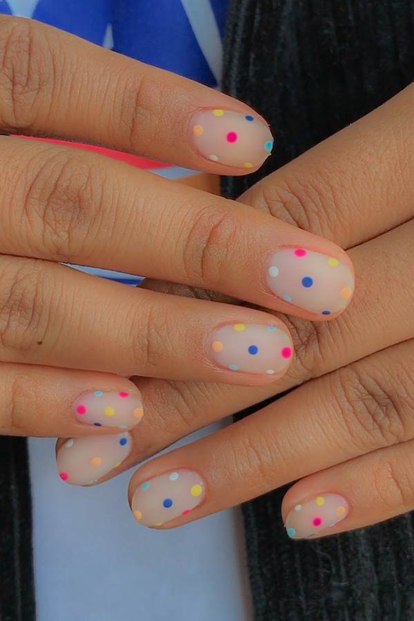 Colorful Polka Dot Nails