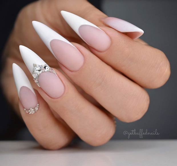 Elegant Stiletto Nails for Brides