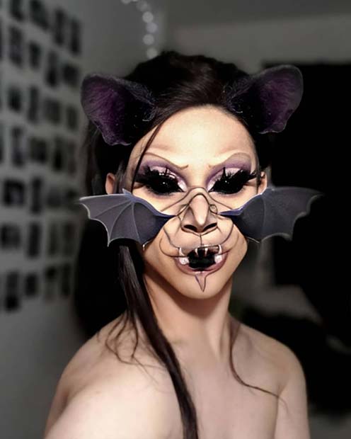 Spooky Illusion Bat Makeup