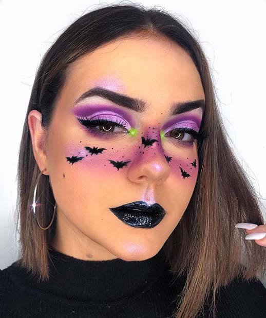 Purple and Black Halloween Makeup