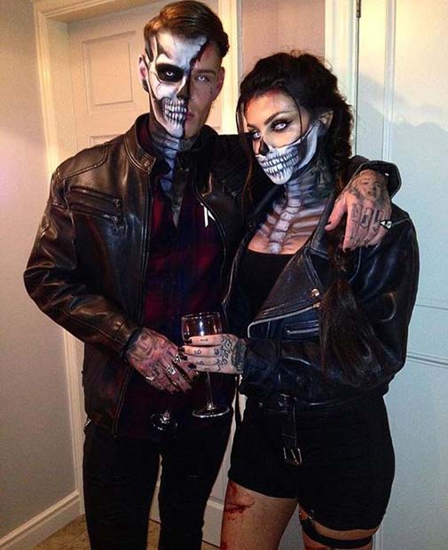 Sexy Skeleton Couple's Costumes
