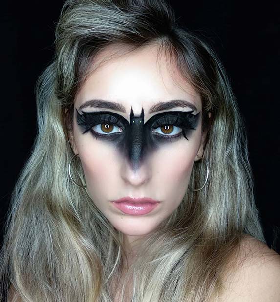 Spooky Bat Makeup Mask for Halloween