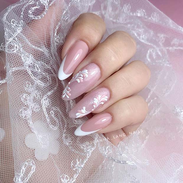 White French Tips Wedding Nails