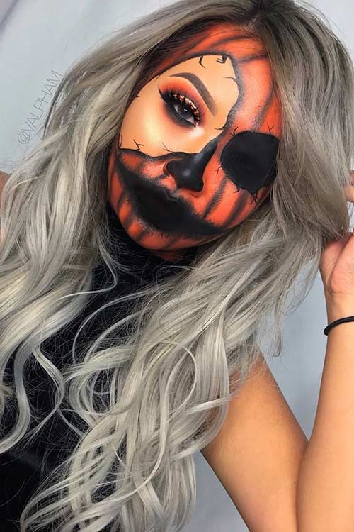 Halloween Pumpkin Makeup for Women